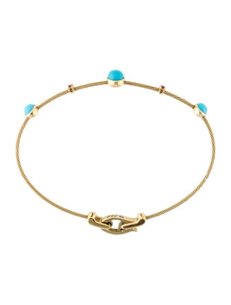 Paul Morelli 18K Ruby & Turquoise Wire Station Bracelet