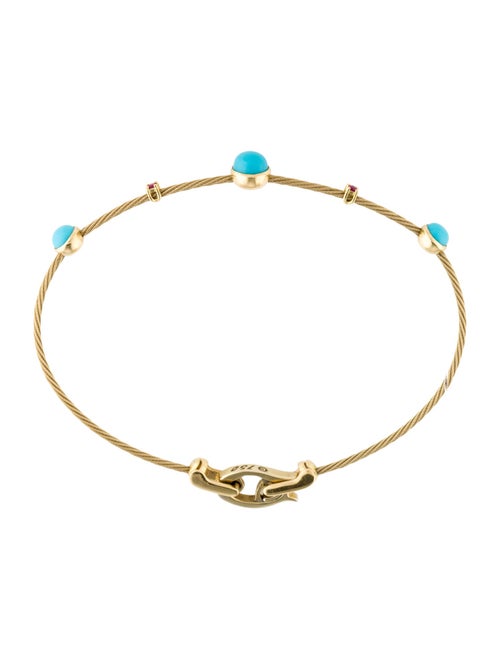 Paul Morelli 18K Ruby & Turquoise Wire Station Bracelet