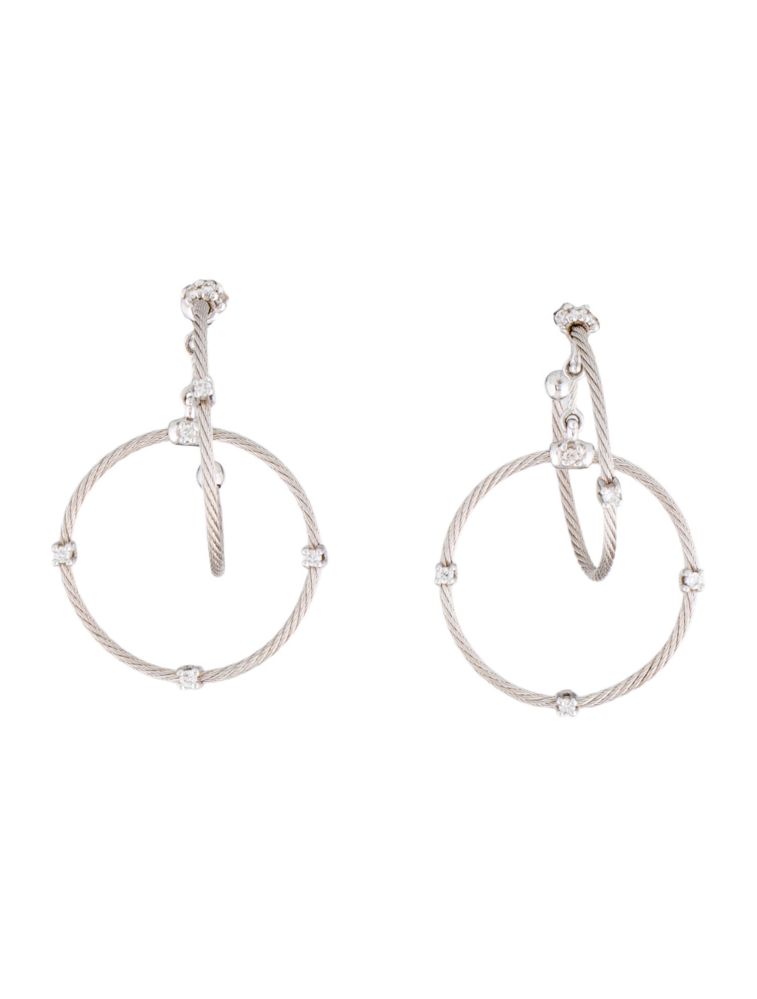 Paul Morelli 18K Diamond Double Unity Rain Chain Drop Earrings