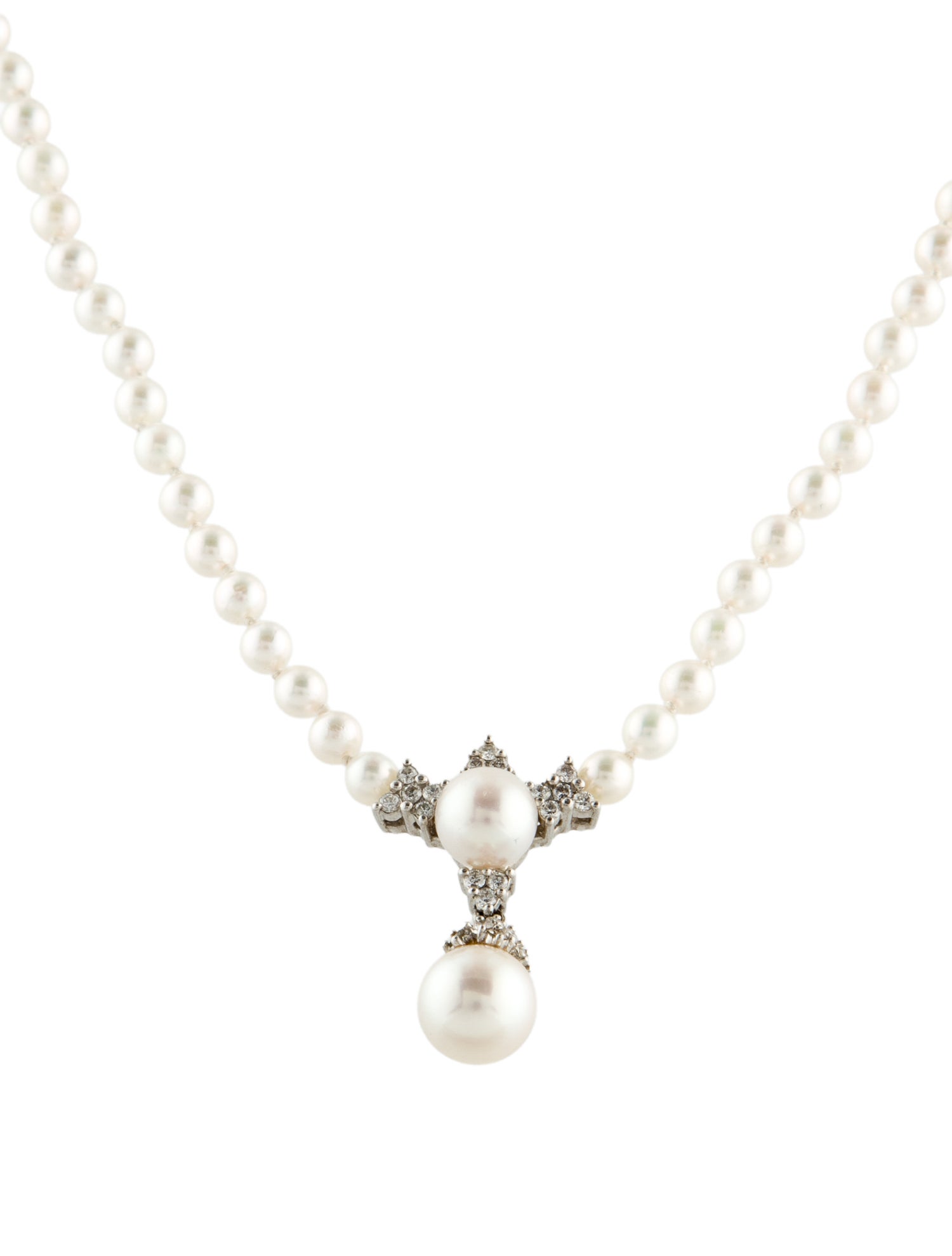 Paul Morelli Platinum Pearl & Diamond Pendant Necklace