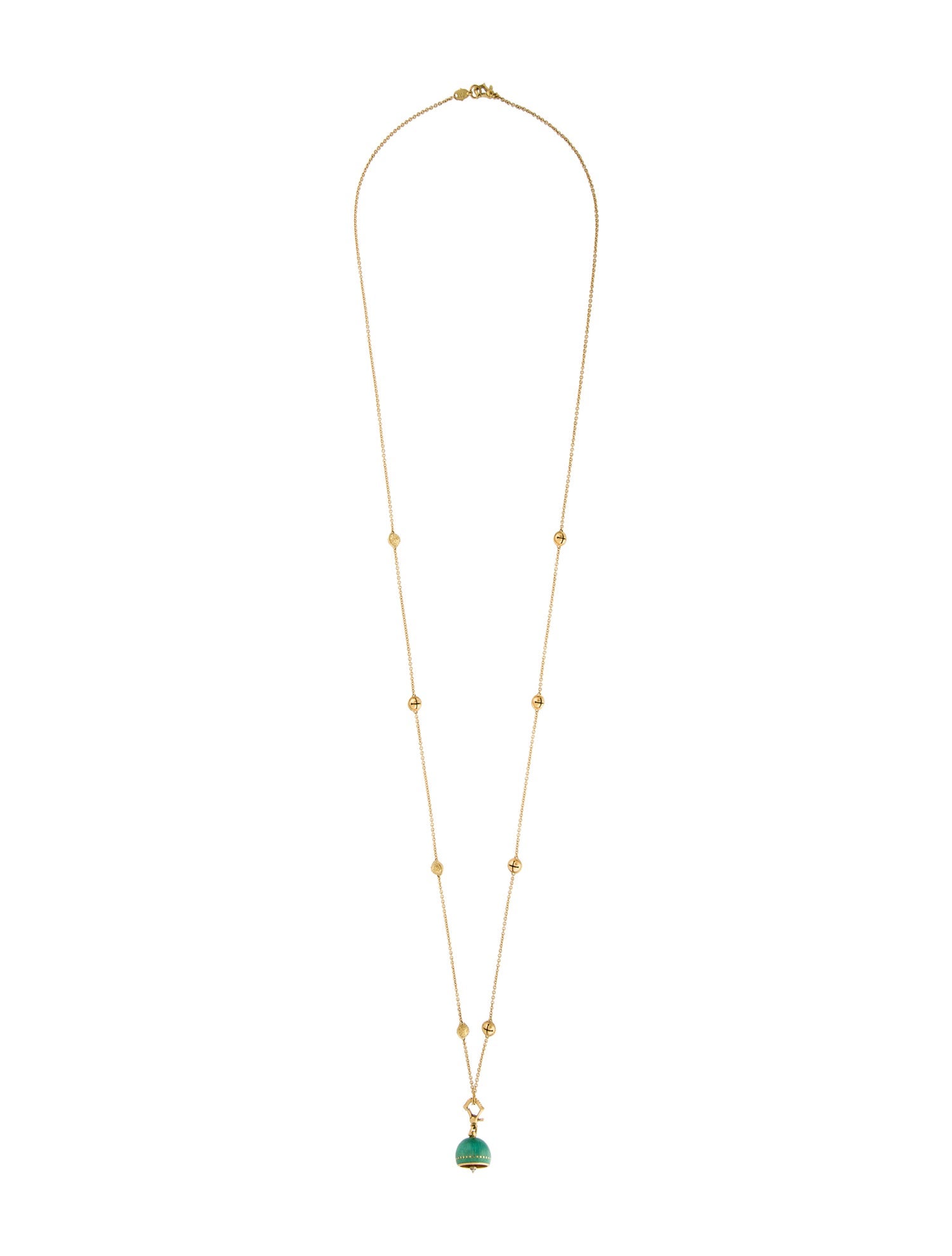 Paul Morelli 18K Enamel Vaulted Meditation Bell Pendant Necklace