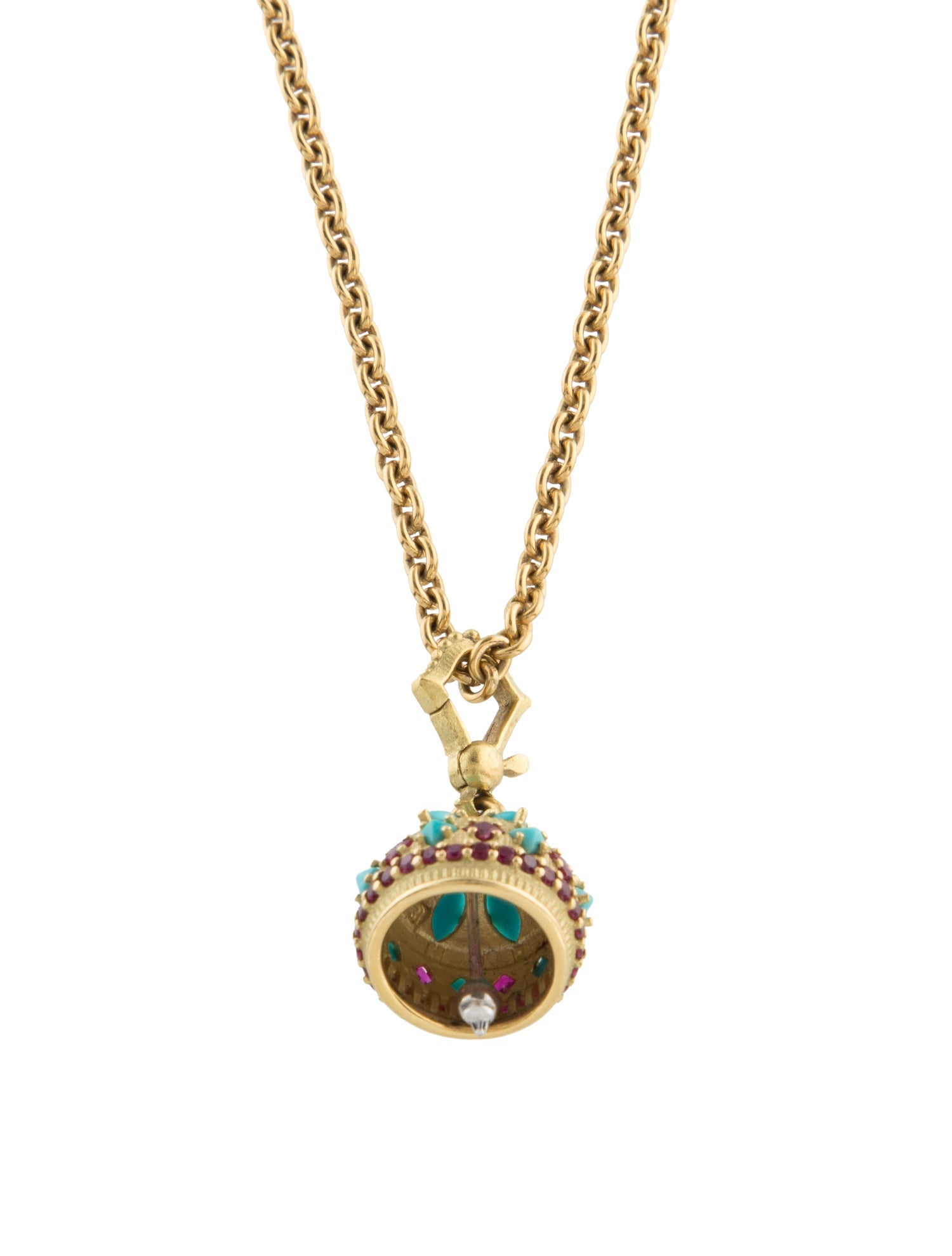 Paul Morelli 18K Ruby & Turquoise Meditation Bell Pendant Necklace