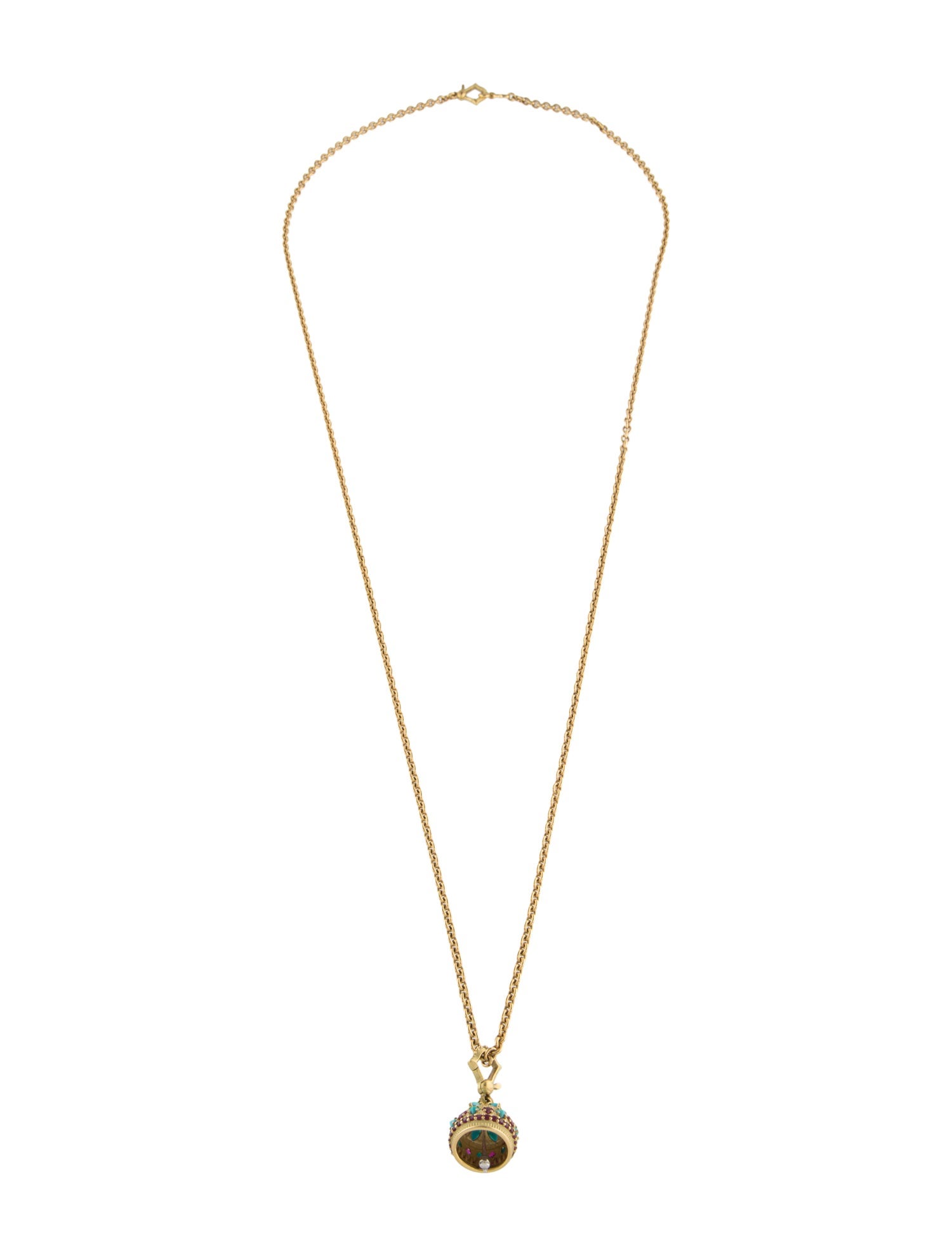 Paul Morelli 18K Ruby & Turquoise Meditation Bell Pendant Necklace