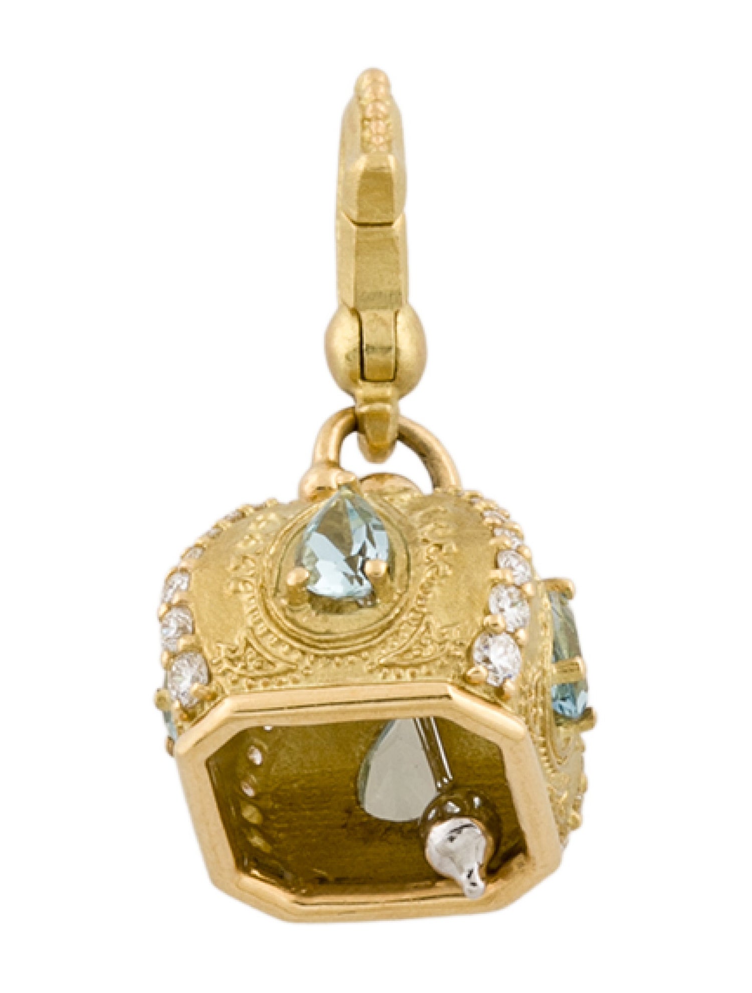 Paul Morelli 18K Aquamarine & Diamond Raja Meditation Bell Pendant