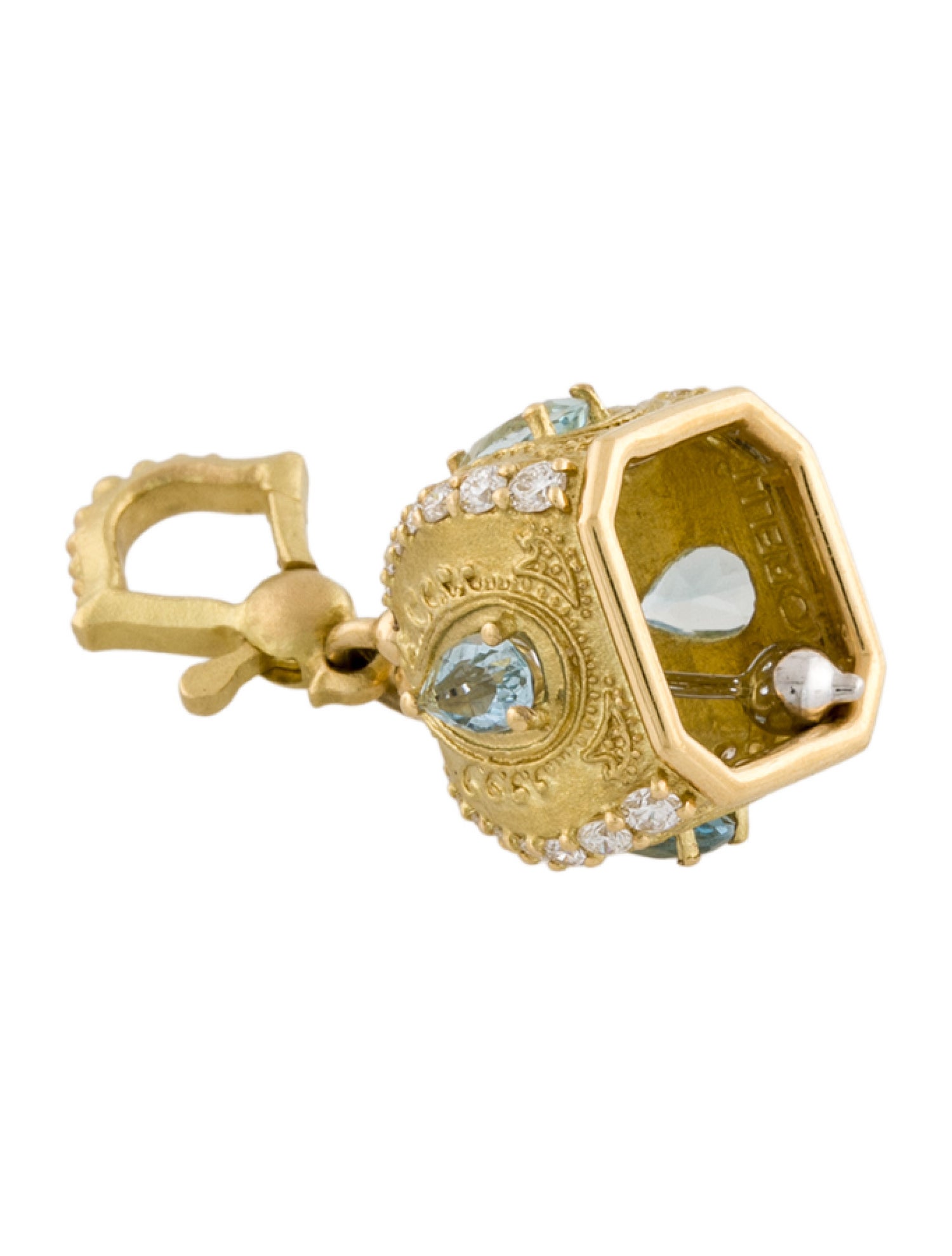 Paul Morelli 18K Aquamarine & Diamond Raja Meditation Bell Pendant