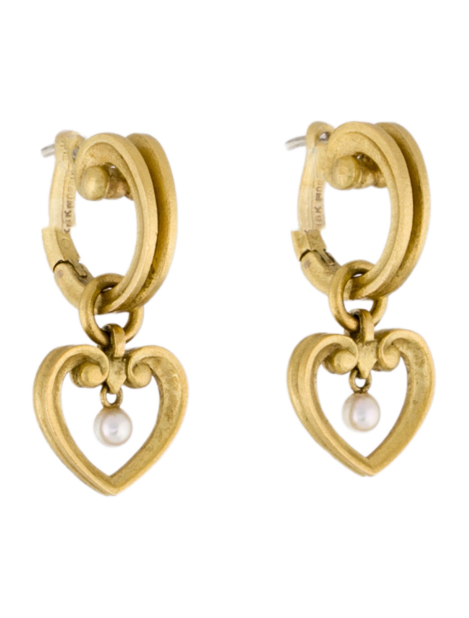 Paul Morelli 18K Pearl Heart Drop Earrings