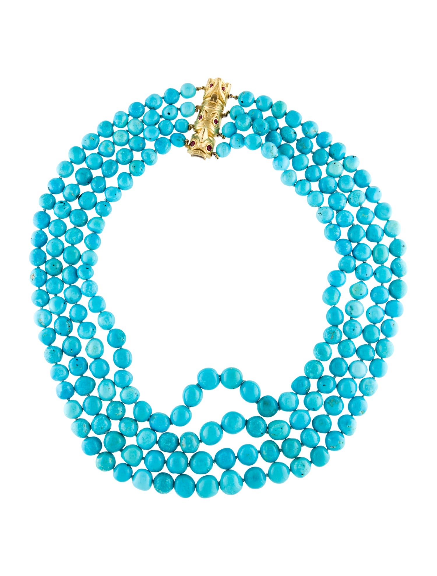 Paul Morelli 18K Ruby & Turquoise Multistrand Necklace