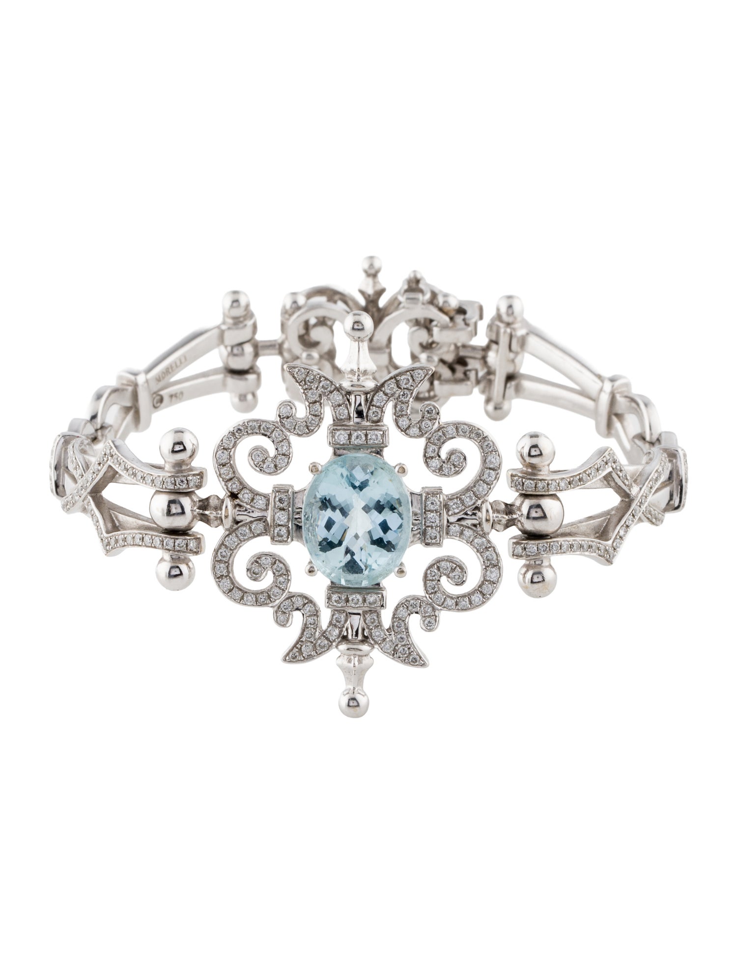 Paul Morelli 18K Aquamarine & Diamond Garden Gate Bracelet