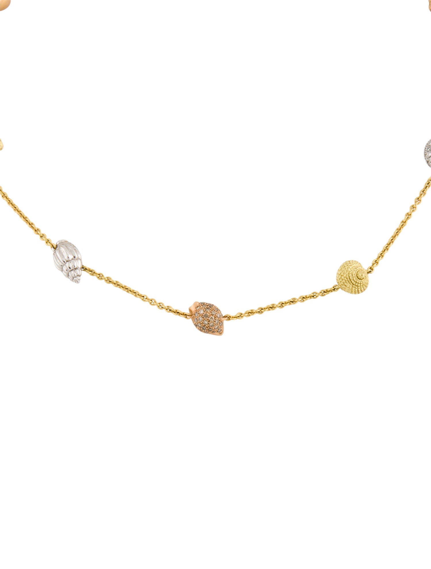 Paul Morelli 18K Diamond Shell Station Necklace