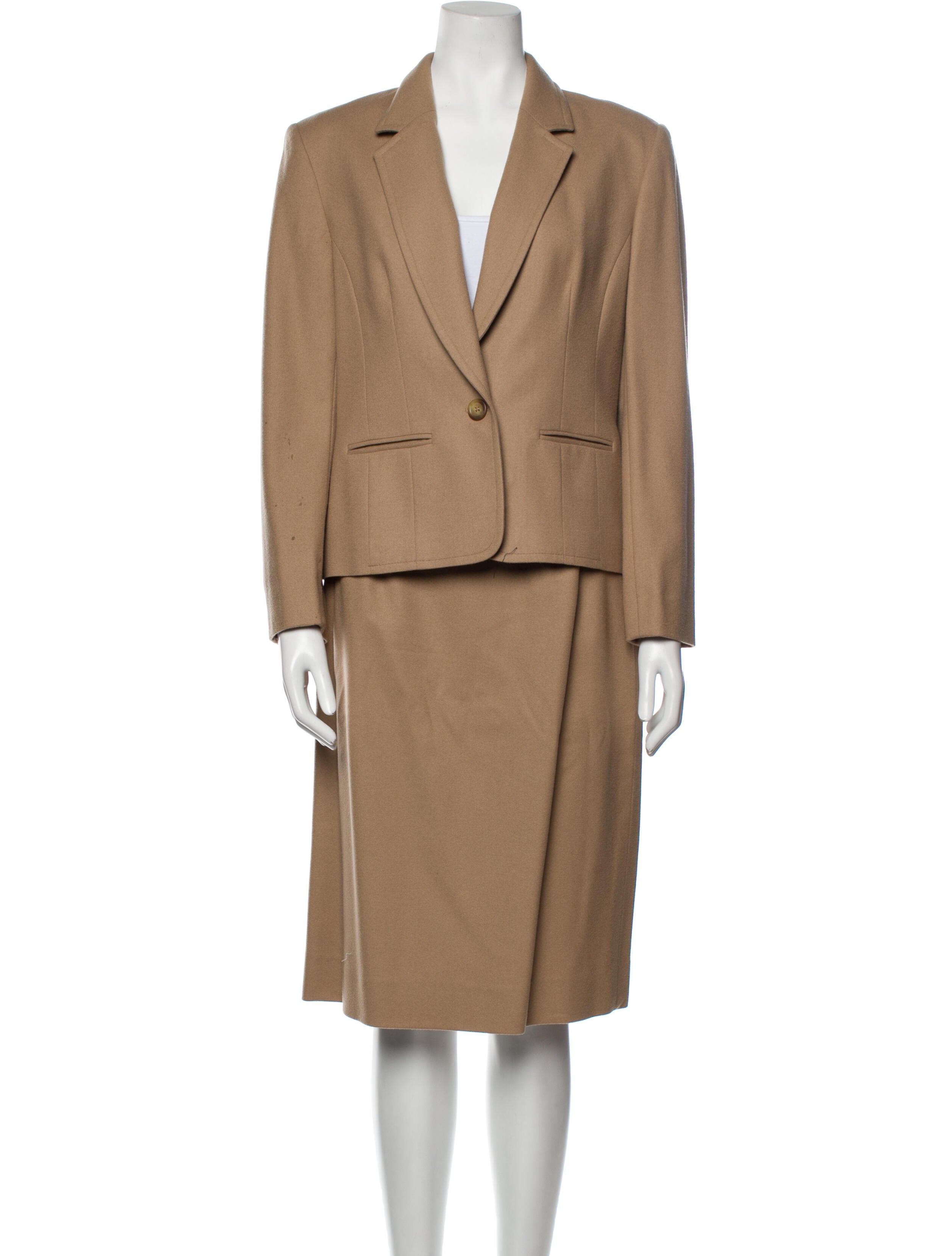 Pendleton Virgin Wool Pleated Accents Skirt Suit