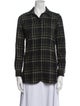 Pendleton Plaid Print Long Sleeve Button-Up Top