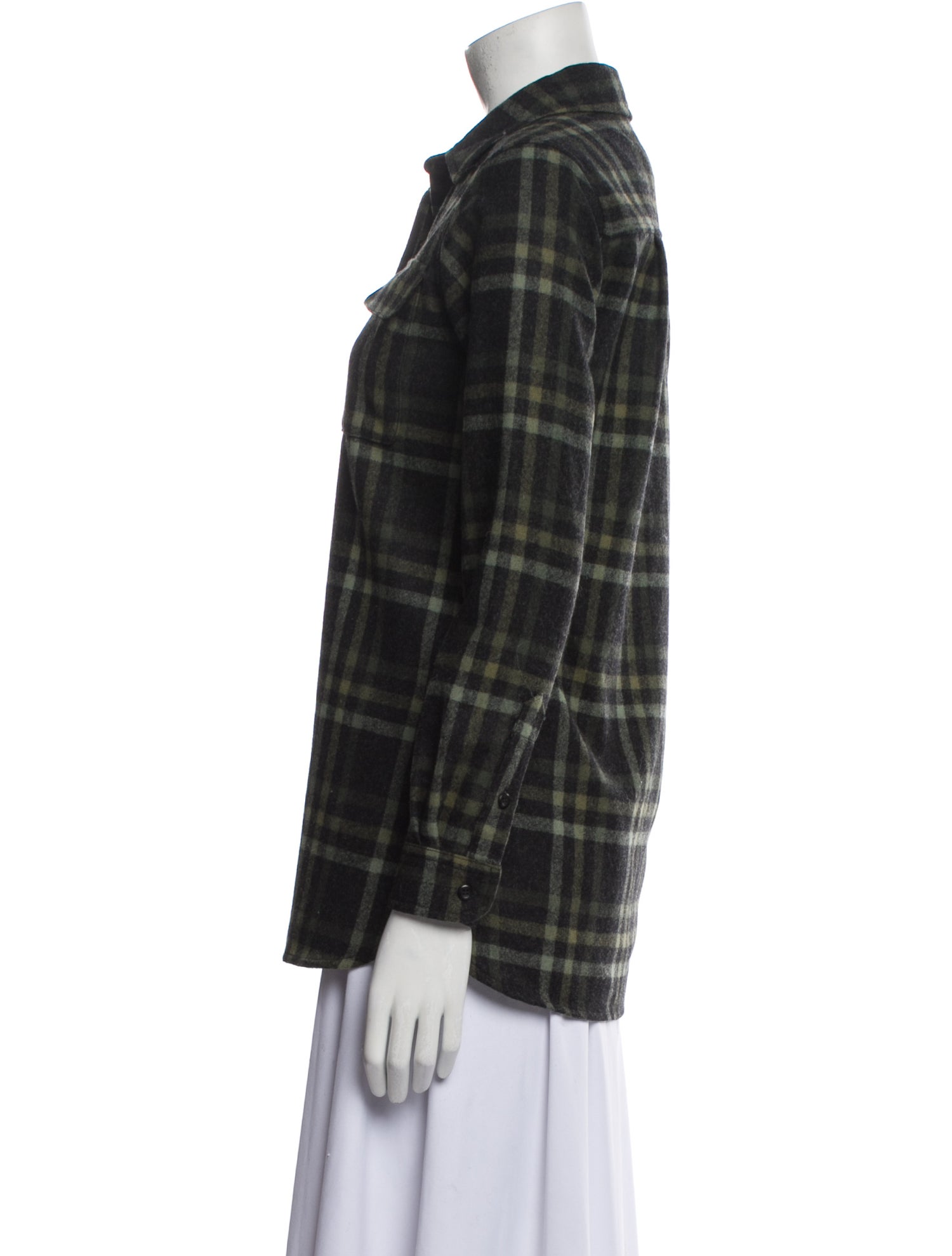 Pendleton Plaid Print Long Sleeve Button-Up Top