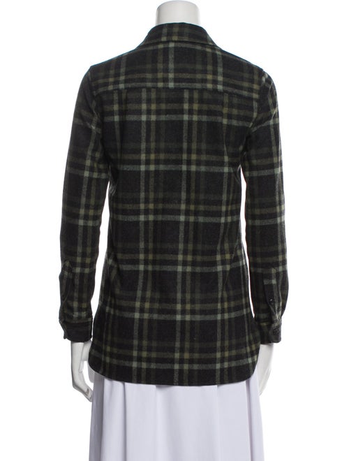 Pendleton Plaid Print Long Sleeve Button-Up Top