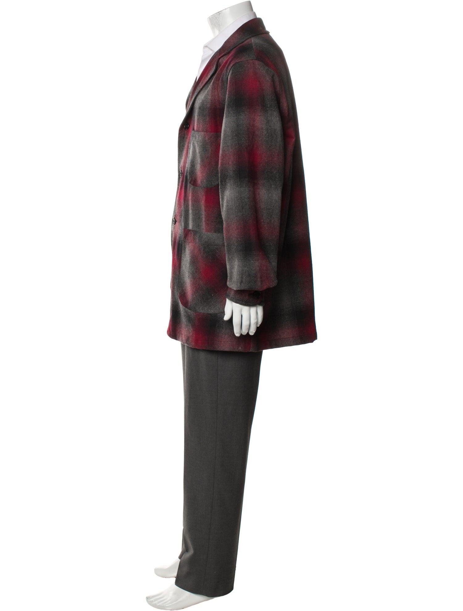 Pendleton Virgin Wool Plaid Print Overcoat