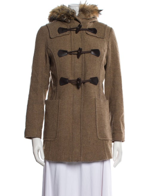 Pendleton Wool Striped Fur Coat
