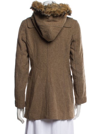 Pendleton Wool Striped Fur Coat