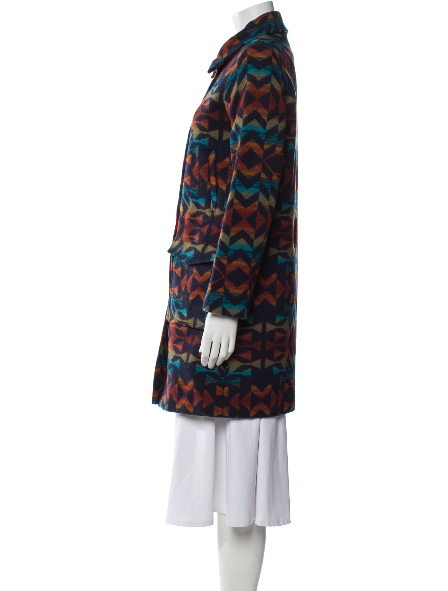 Pendleton Virgin Wool Printed Faux Fur Coat