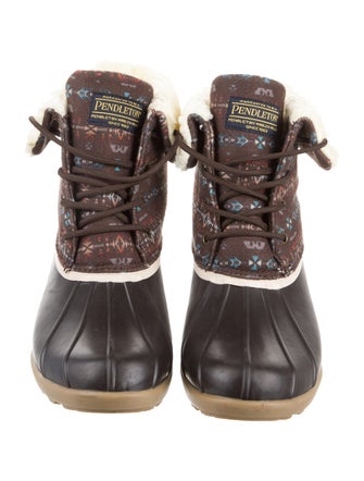Pendleton Leather Printed Lace-Up Boots