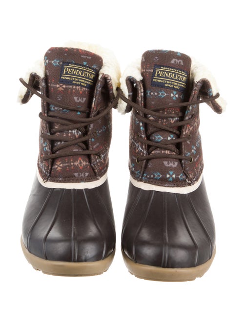 Pendleton Leather Printed Lace-Up Boots