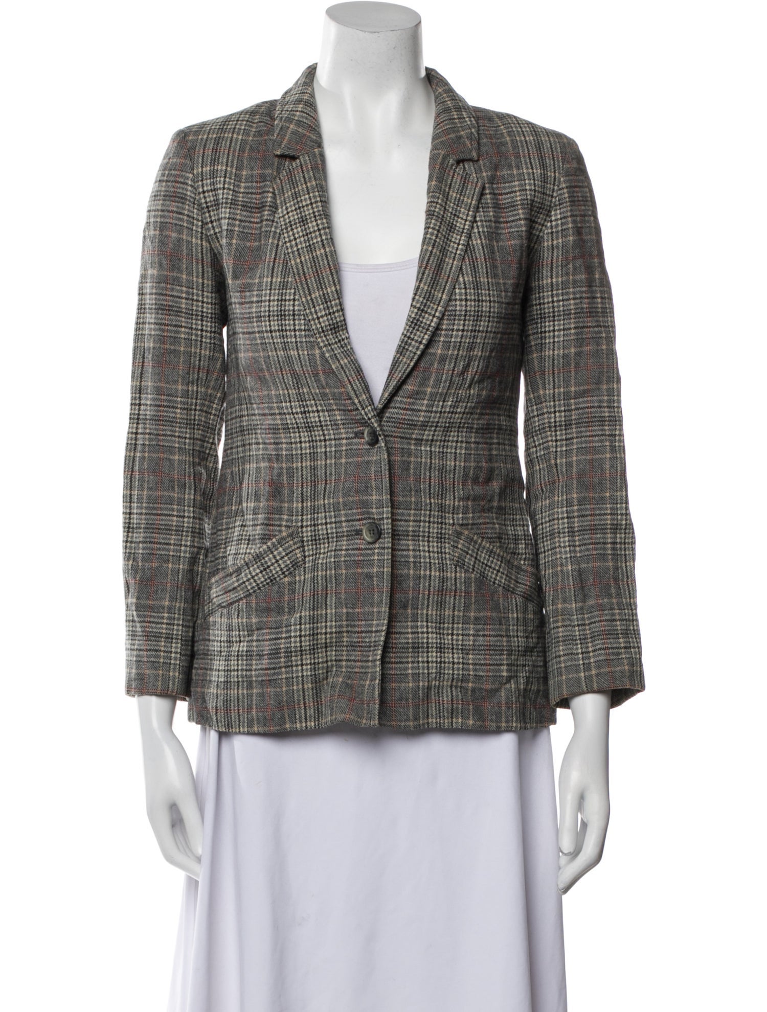 Pendleton Virgin Wool Plaid Print Blazer