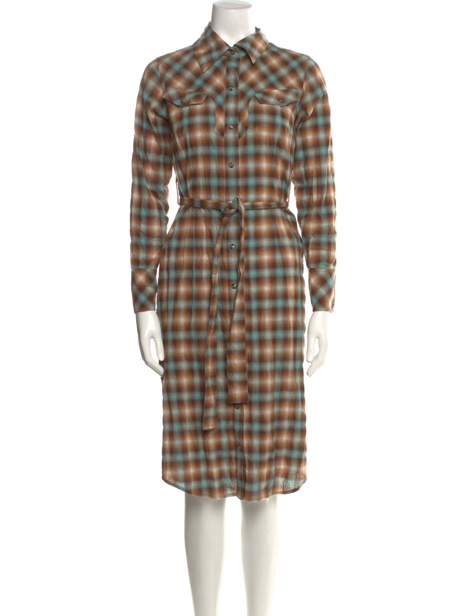 Pendleton Plaid Print Knee-Length Dress