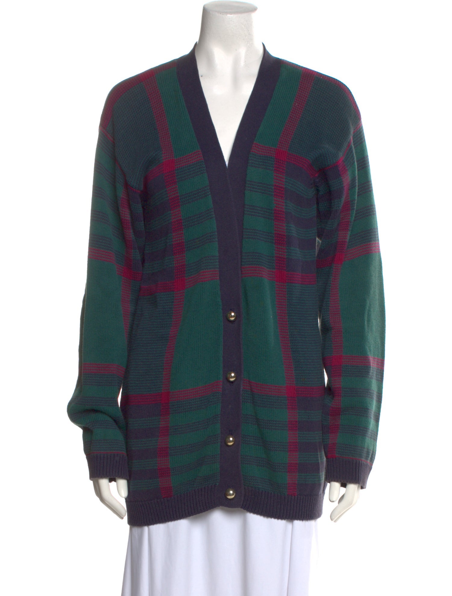 Pendleton Plaid Print V-Neck Sweater