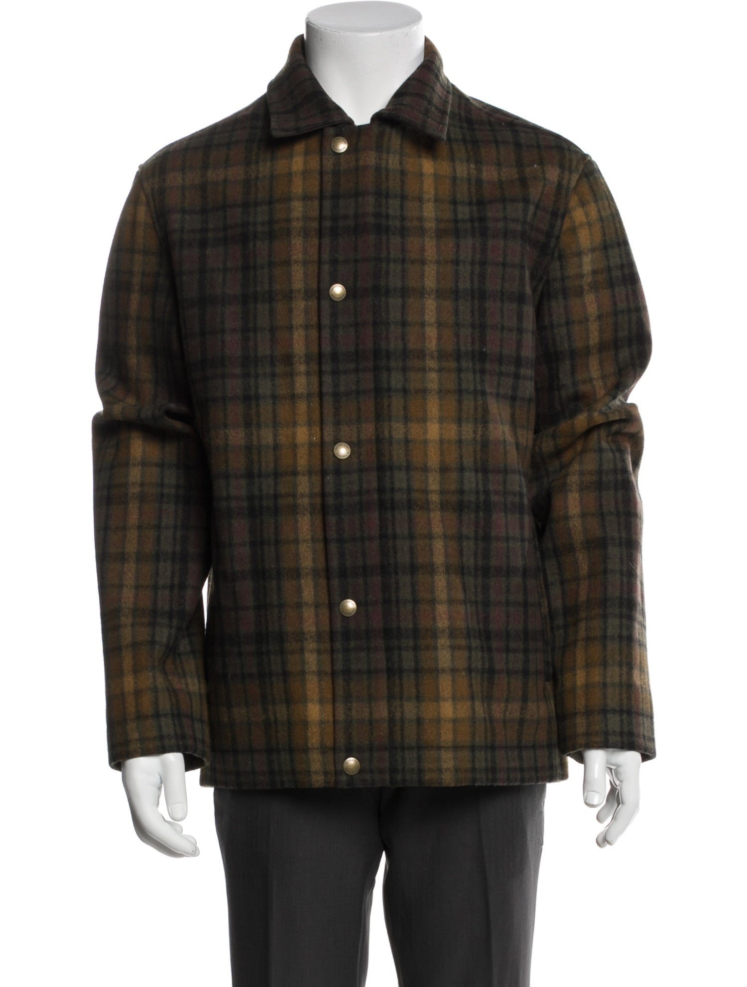 Pendleton Virgin Wool Plaid Print Trucker Jacket