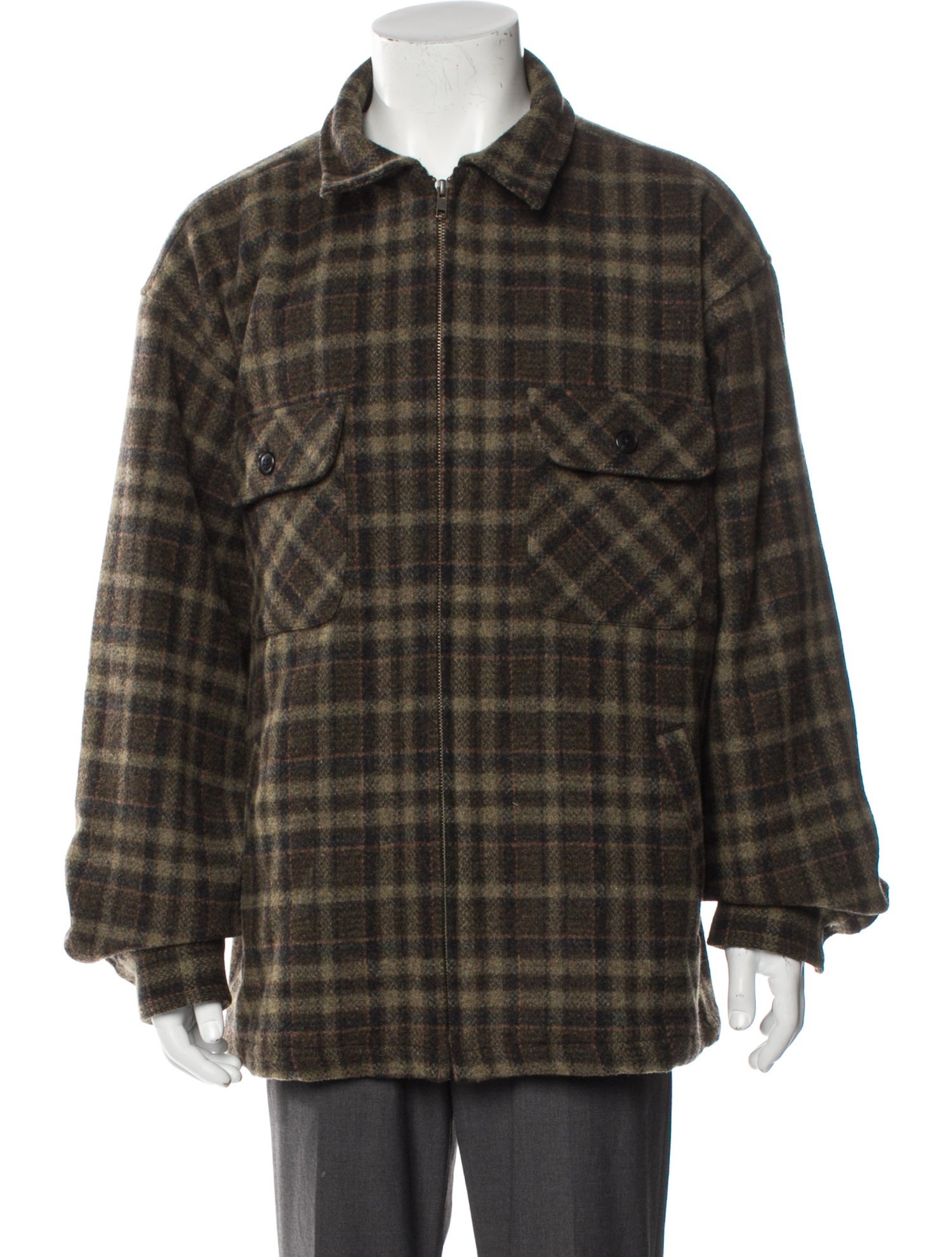 Pendleton Virgin Wool Plaid Print Utility Jacket