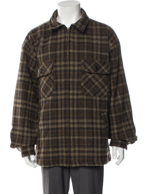 Pendleton Virgin Wool Plaid Print Utility Jacket