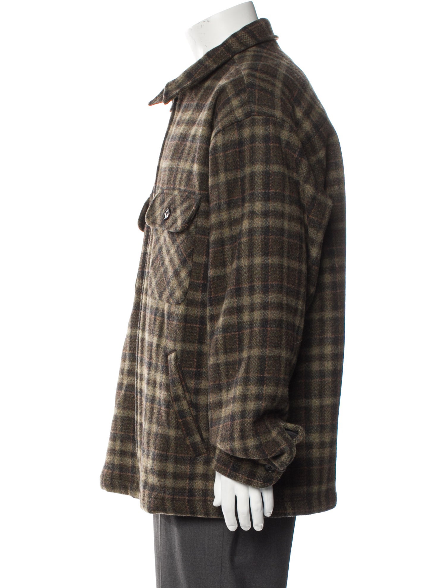 Pendleton Virgin Wool Plaid Print Utility Jacket