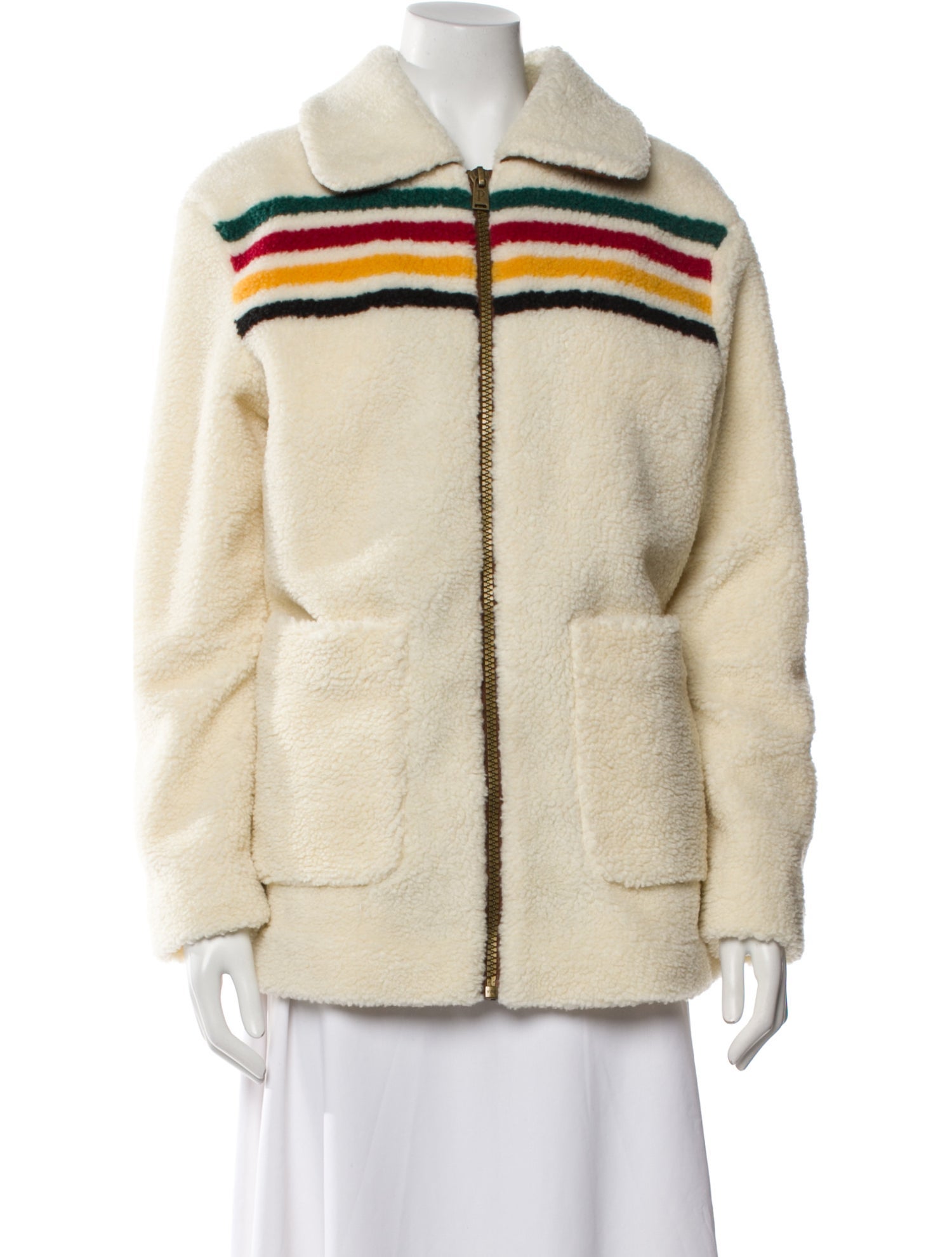 Pendleton Graphic Print Faux Fur Jacket