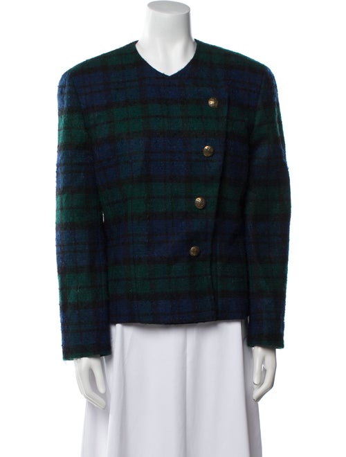 Pendleton Virgin Wool Plaid Print Evening Jacket