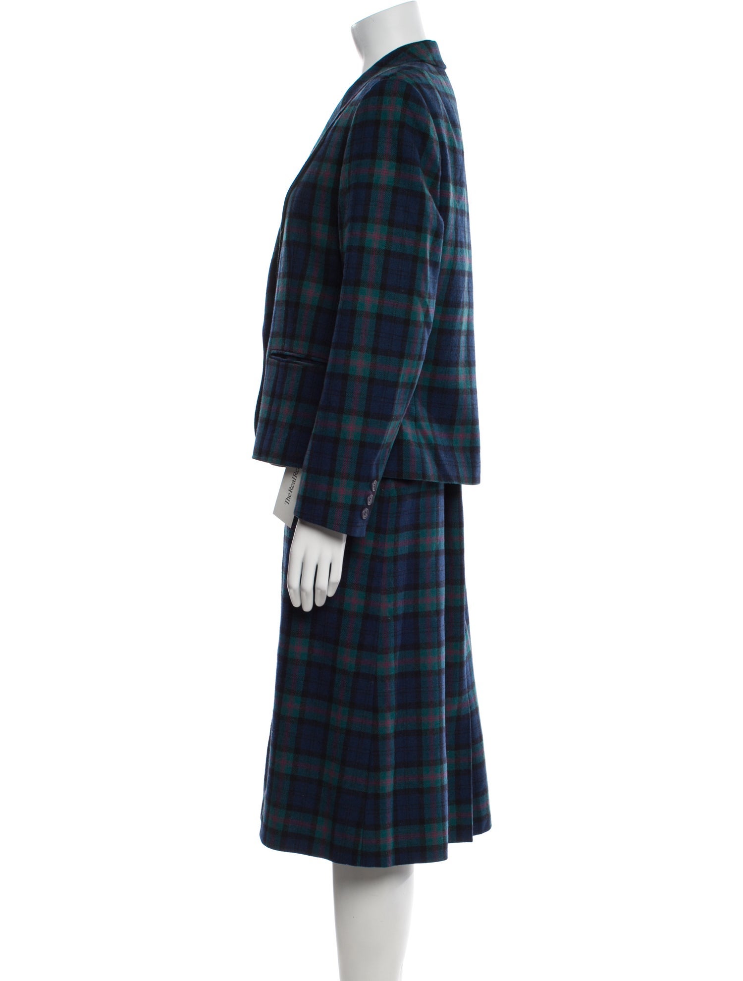 Pendleton Virgin Wool Plaid Print Skirt Suit
