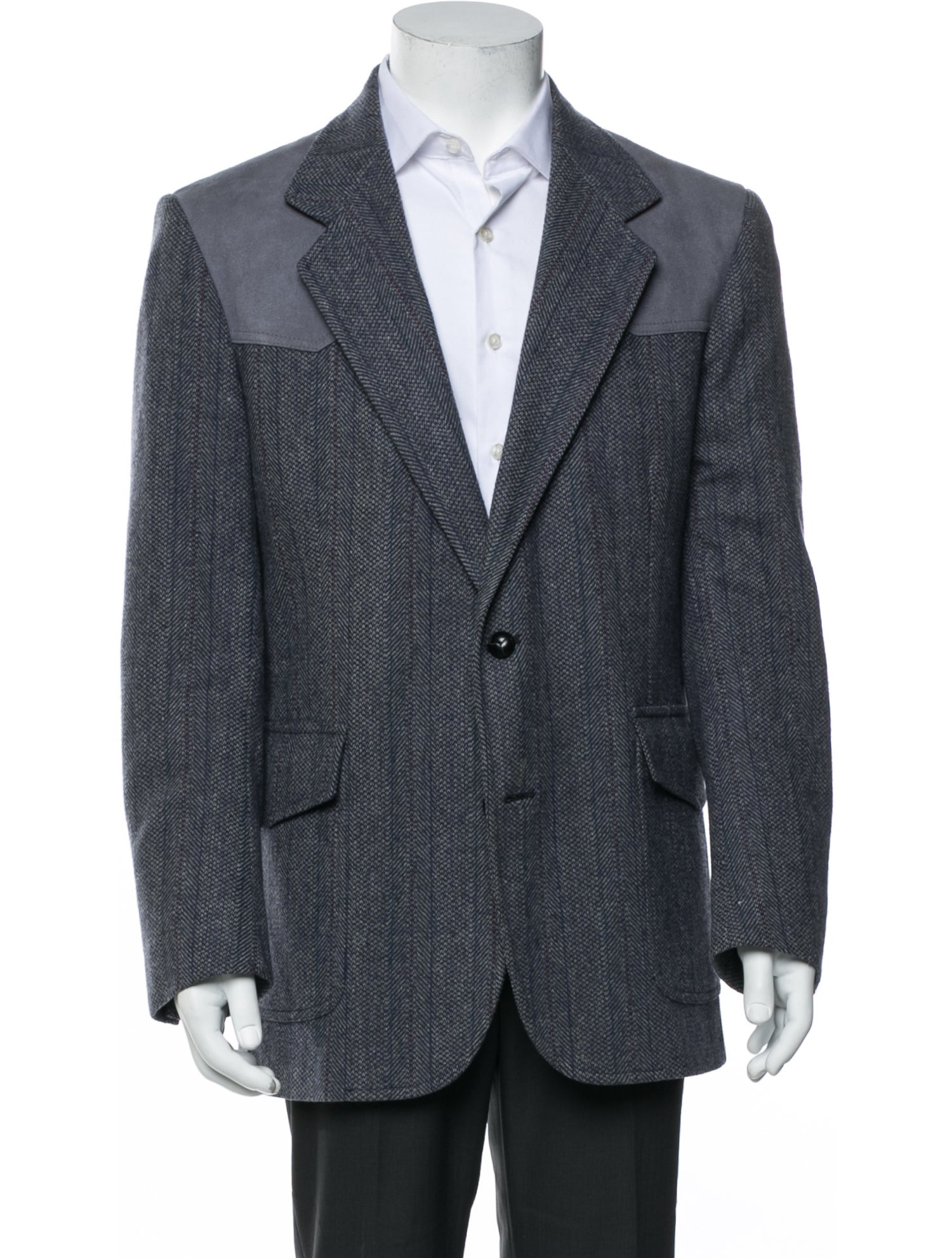 Pendleton Virgin Wool Leather Trim Embellishment Blazer