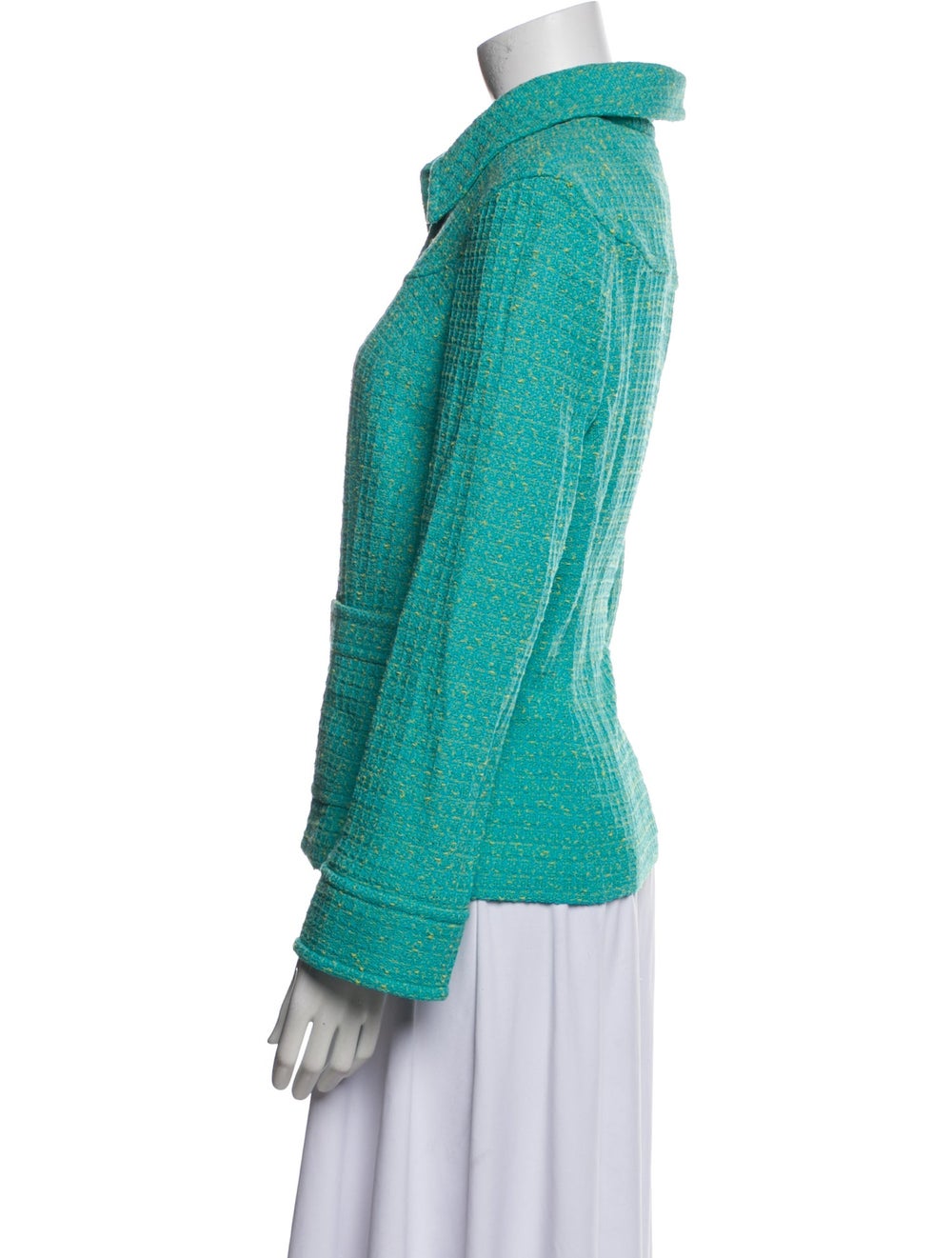 Pendleton Evening Jacket Blue & Green Printed Poi… - image 2