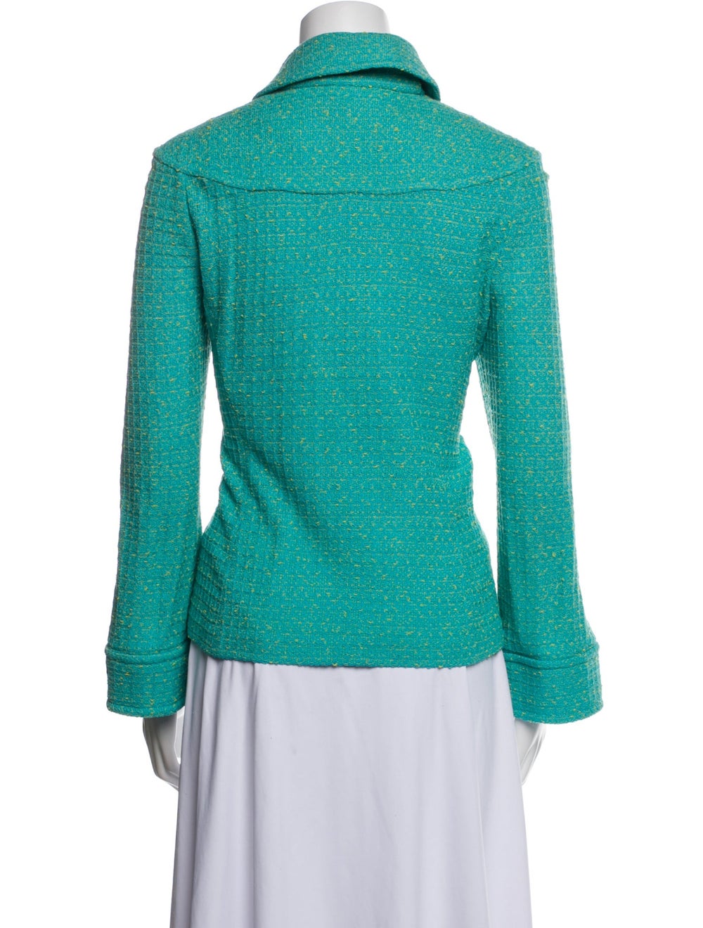 Pendleton Evening Jacket Blue & Green Printed Poi… - image 3