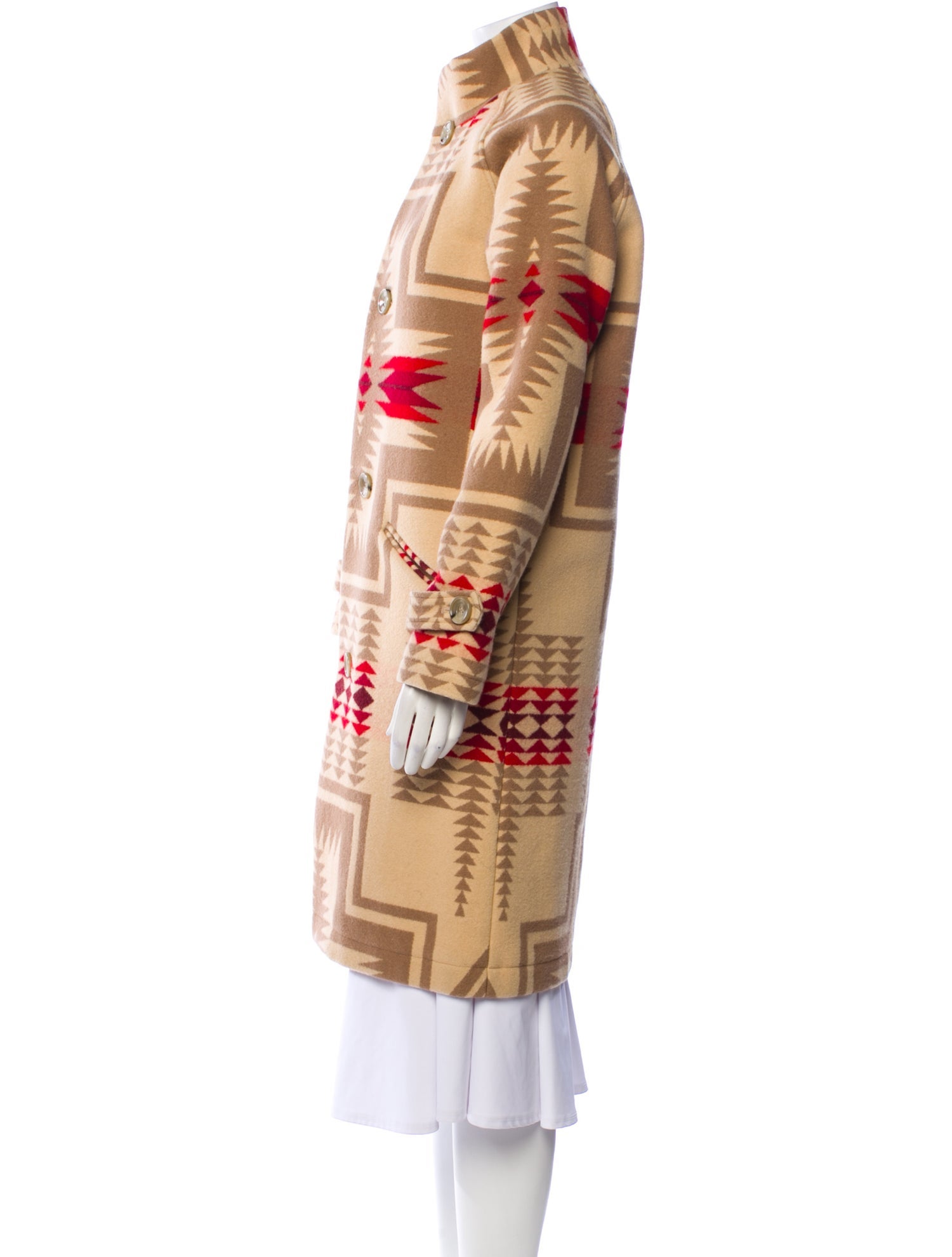 Pendleton Virgin Wool Plaid Print Trench Coat