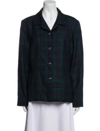 Pendleton Virgin Wool Plaid Print Blazer