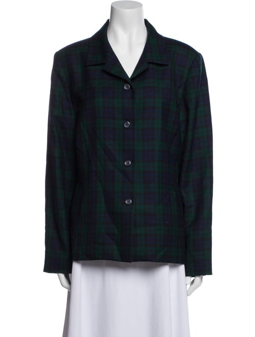 Pendleton Virgin Wool Plaid Print Blazer