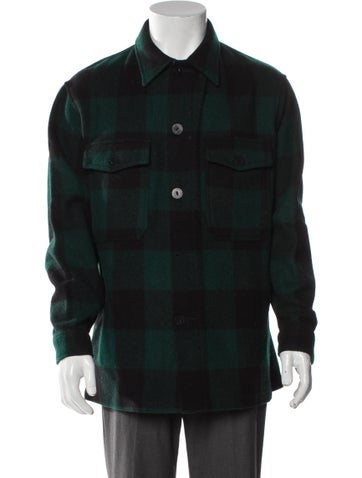 Pendleton Outerwear Virgin Wool Plaid Print Denim Jacket M