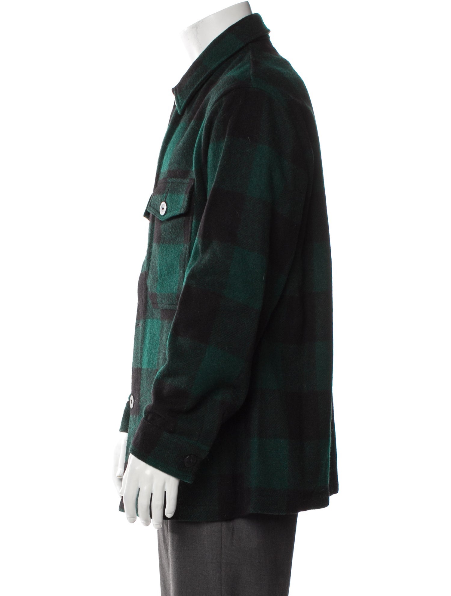 Pendleton Virgin Wool Plaid Print Denim Jacket