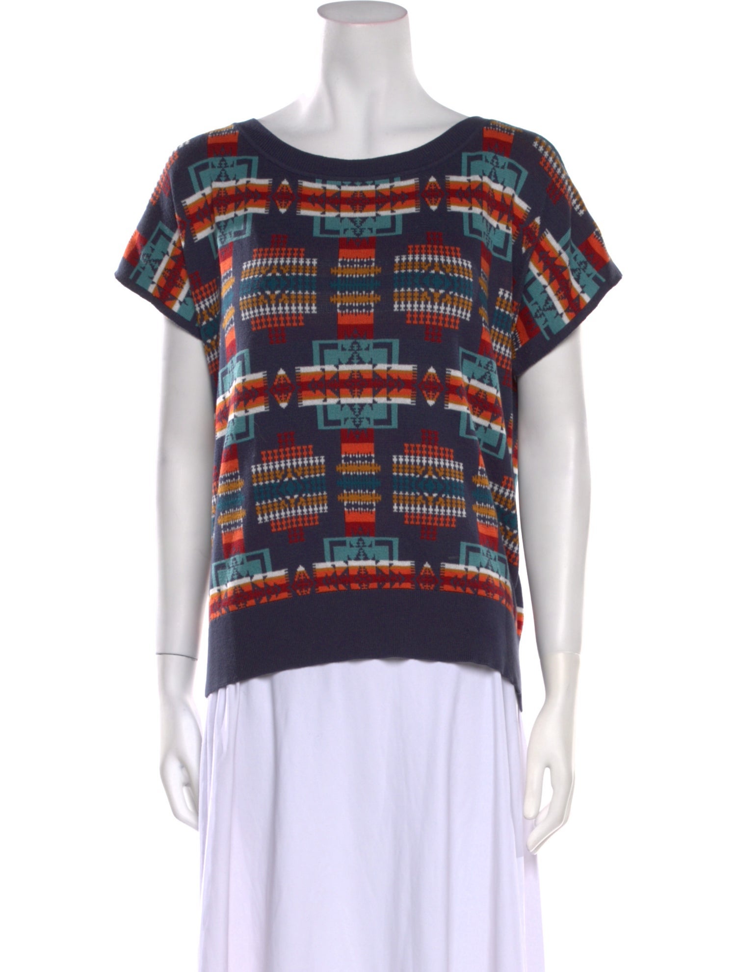 Pendleton Printed Scoop Neck Sweater