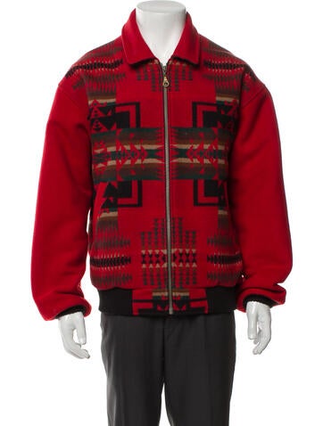 Pendleton Outerwear Wool Printed Denim Jacket L