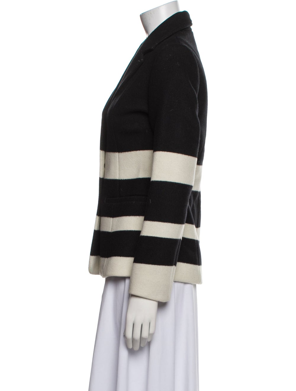 Pendleton Virgin Wool Coat Blue Striped Pointed C… - image 2