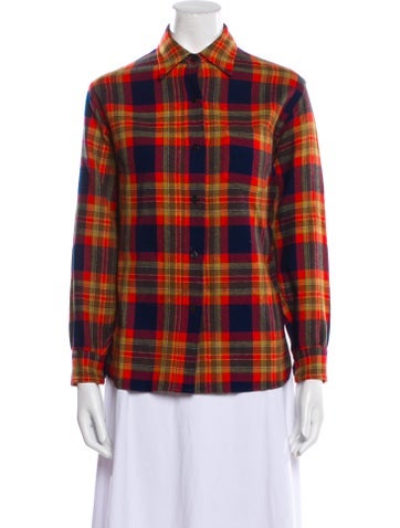 Pendleton Jackets Virgin Wool Plaid Print Jacket L