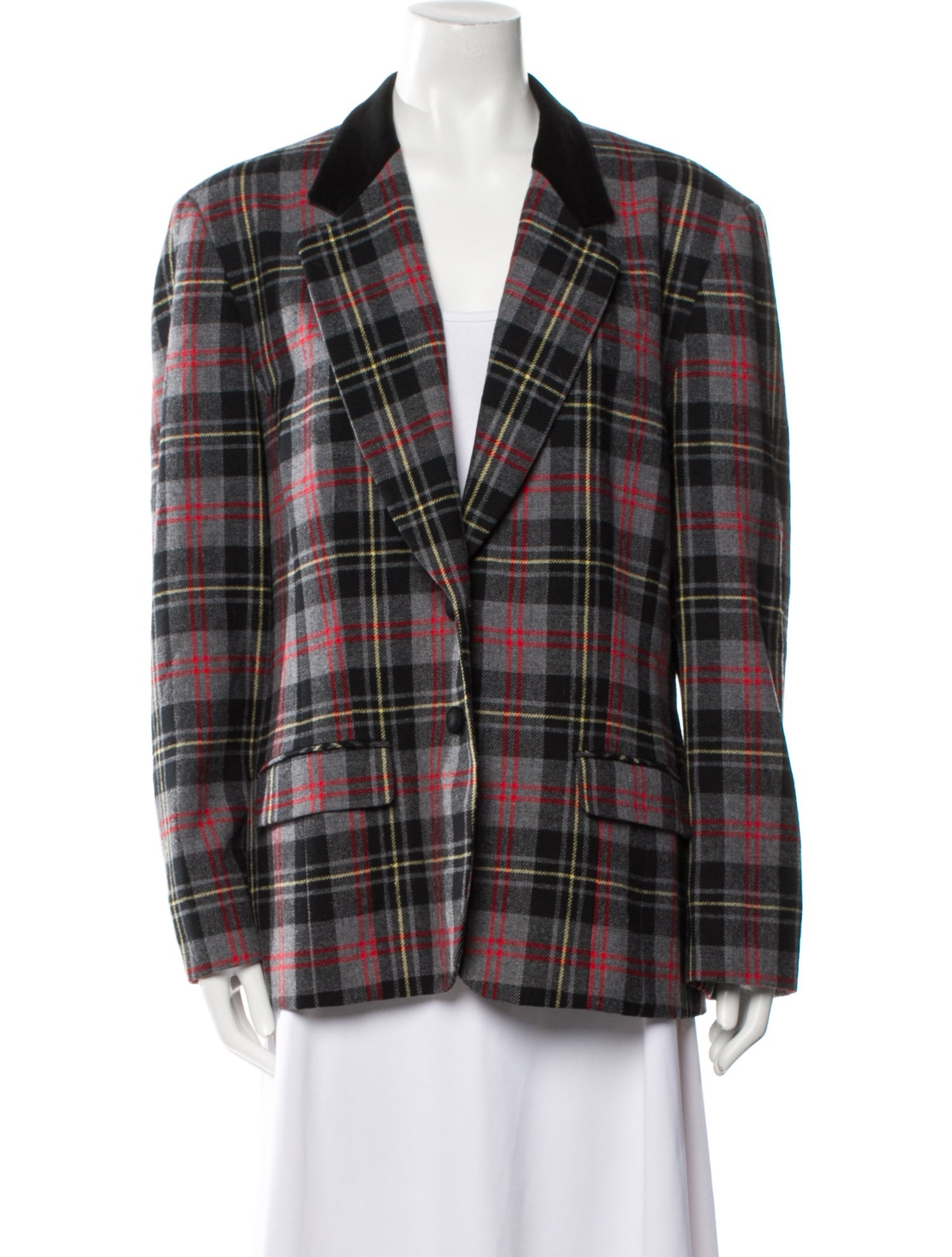 Pendleton Virgin Wool Plaid Print Blazer
