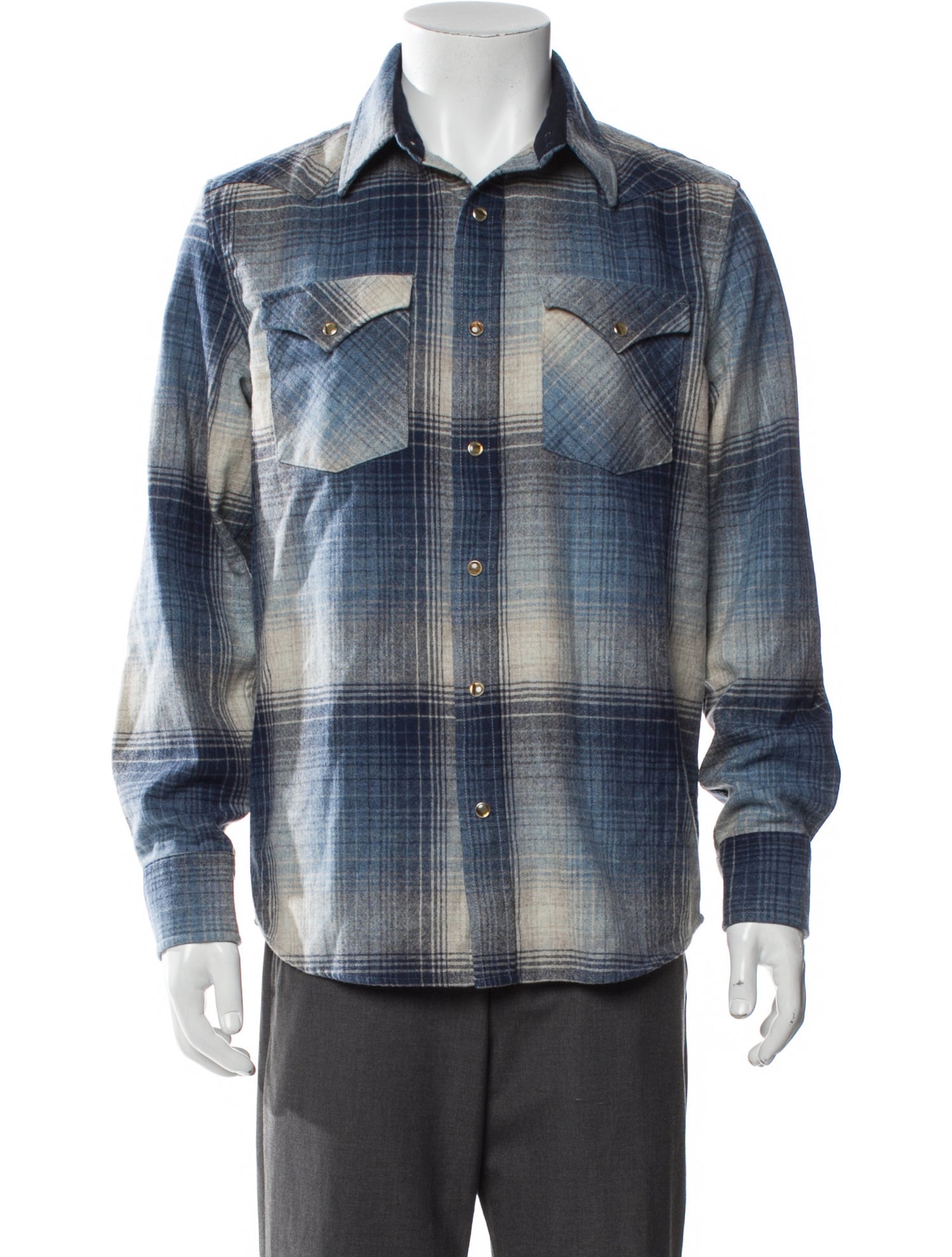 Pendleton Virgin Wool Plaid Print Denim Jacket