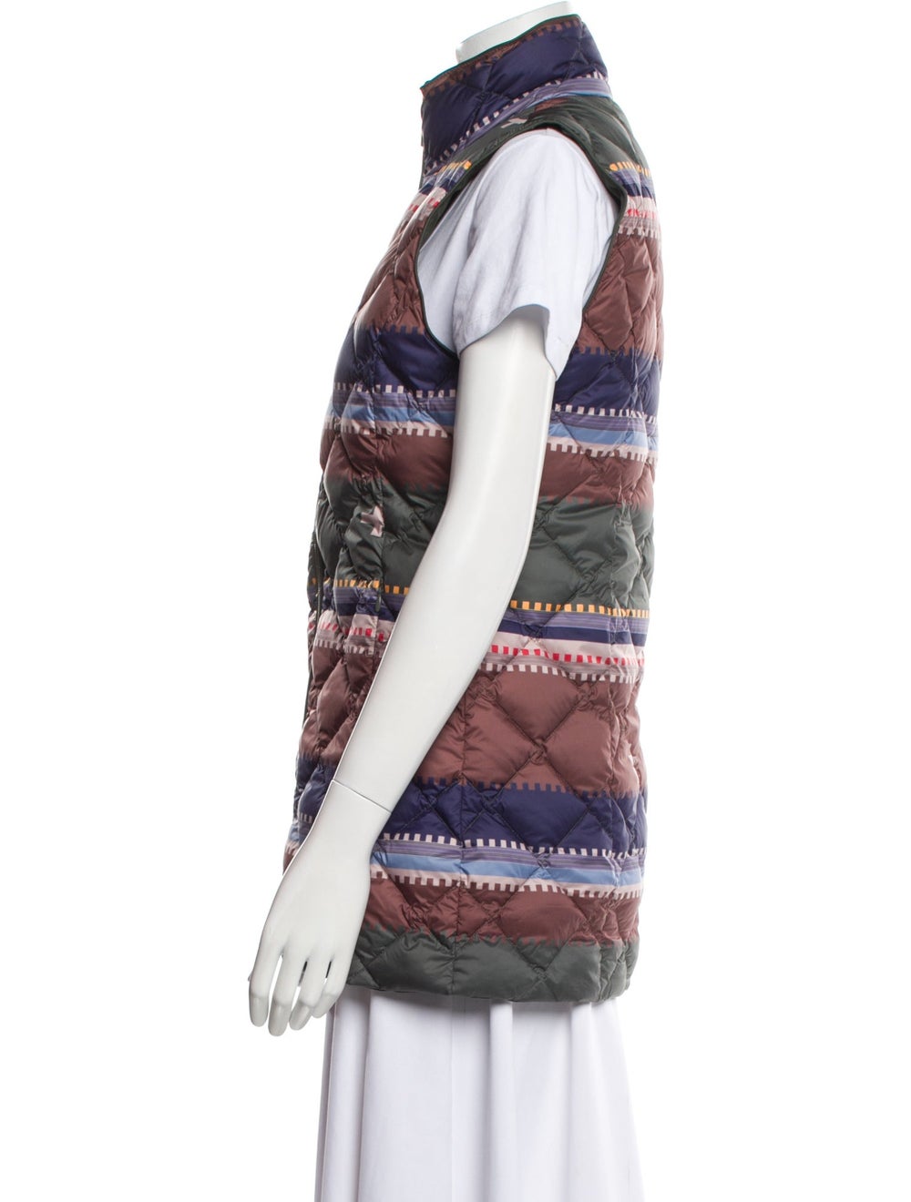 Pendleton Vest Green Printed Stand Collar - image 2