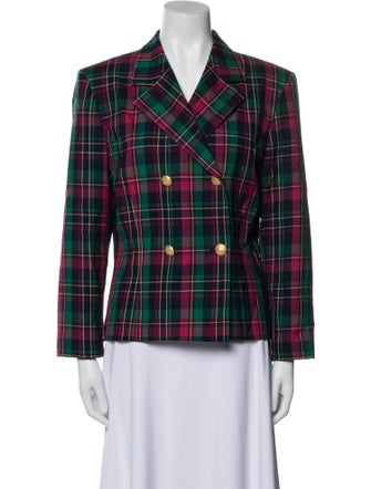 Pendleton Virgin Wool Plaid Print Blazer