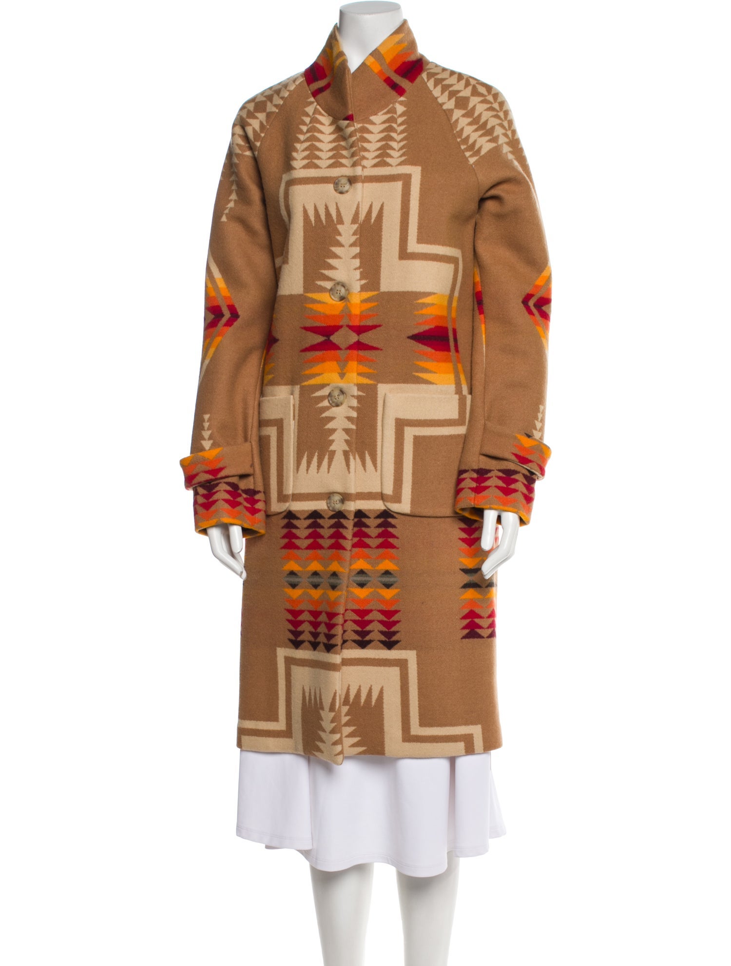 Pendleton Virgin Wool Printed Trench Coat